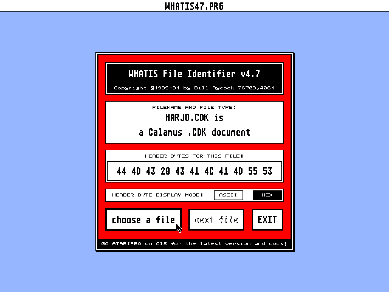 WhatIs File Identifier atari screenshot